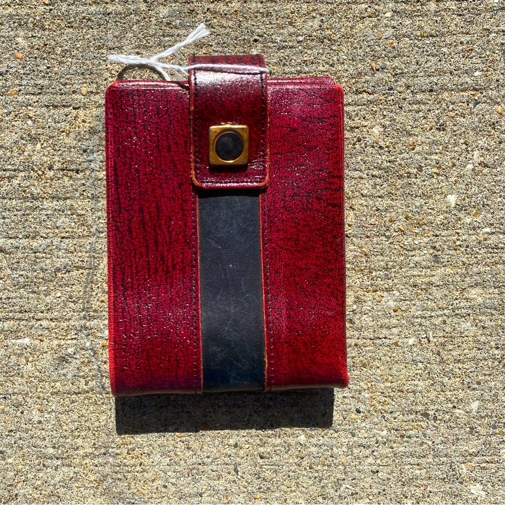 Red and Black Wallet with Gold Accent